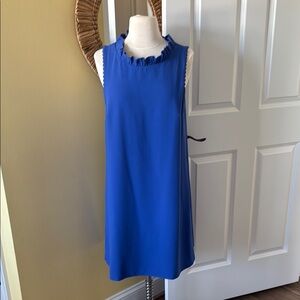 Lilly Pulitzer Vibrant Blue Ruffle Neck Mini Dress